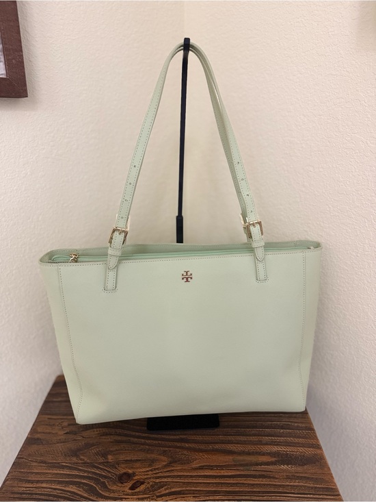 Tory Burch Handbags - Tory Burch Laptop Tote | Mint Green | Coated Canvas | Work Bag